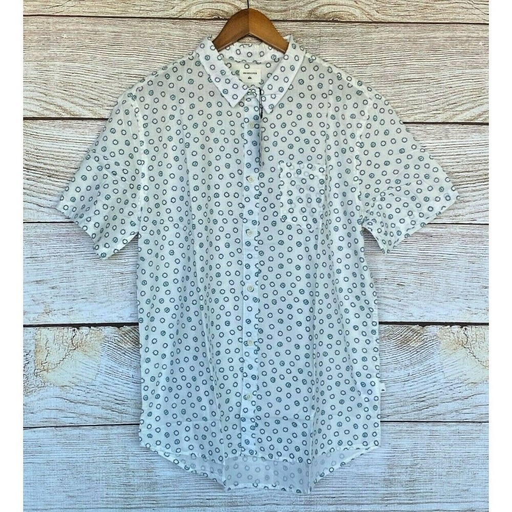 Quiksilver Shirt Mens Size Small Buck‎ Shot Woven Shirt - Short Sleeve New